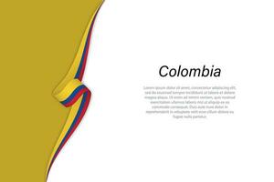 Golf vlag van Colombia met copyspace achtergrond. vector