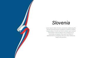 Golf vlag van Slovenië met copyspace achtergrond. vector