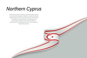 Golf vlag van noordelijk Cyprus met copyspace achtergrond vector