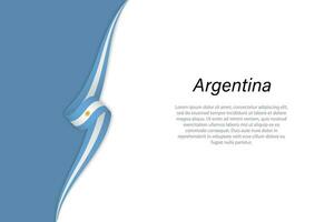 Golf vlag van Argentinië met copyspace achtergrond. vector