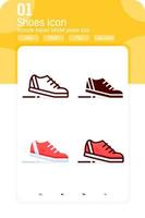 schoenen premiun pictogram met meerdere stijl geïsoleerd op een witte achtergrond. teken symbool vector illustratie pictogram voor webdesign, ui, ux, mode, mobiele toepassingen en mobiele apps. bewerkbare grootte