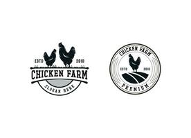 minimalistische en gemakkelijk kip boerderij logo. voor bedrijf sjabloon illustratie. kip mascotte logo vector, illustratie van kip. vector
