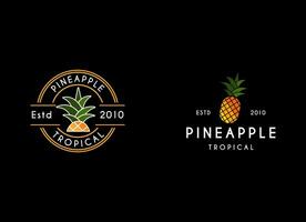 ananas logo ontwerp concept voor bedrijf en branding. vers fruit logo sjabloon vector. ananas logo sjabloon vector
