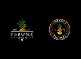 ananas logo ontwerp concept voor bedrijf en branding. vers fruit logo sjabloon vector. ananas logo sjabloon vector