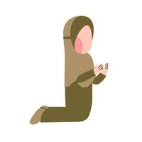 karakter van moslim meisje bidden vector