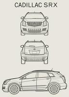 cadillac srx 2012 auto blauwdruk vector