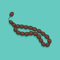 gemakkelijk tasbih moslim speler kralen tekenfilm vector illustraties religie icoon vector ontwerp