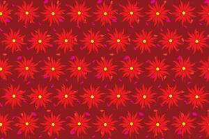 illustratie patroon rood van bloem Aan rood achtergrond. vector