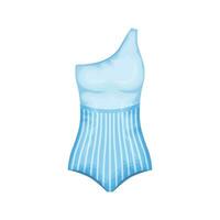 zwempak. Dames s zwempak in blauw. een strand accessoire. kleren voor strand vakantie en zwemmen. vector illustratie geïsoleerd Aan een wit achtergrond