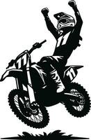 ai gegenereerd motorcross rijder silhouet illustratie pro vector