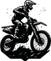 ai gegenereerd motorcross rijder silhouet illustratie pro vector