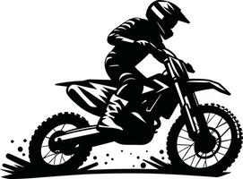 ai gegenereerd motorcross rijder silhouet illustratie pro vector