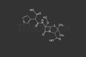 temocilline moleculair skelet- chemisch formule vector