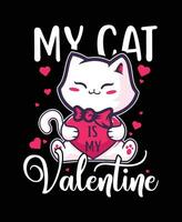 valentijnsdag liefde t dertig ontwerp voor valentijnsdag dag.cat t overhemd ontwerp, kat minnaar t-shirt ontwerp, katten liefde altijd retro valentijnsdag t shirt, schattig valentijnsdag t-shirt, hart t-shirt, groovy Valentijn overhemd vector