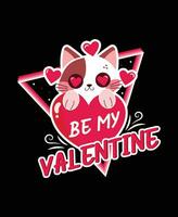 valentijnsdag liefde t dertig ontwerp voor valentijnsdag dag.cat t overhemd ontwerp, kat minnaar t-shirt ontwerp, katten liefde altijd retro valentijnsdag t shirt, schattig valentijnsdag t-shirt, hart t-shirt, groovy Valentijn overhemd vector