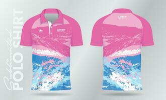 zacht kleur blauw en roze sublimatie polo sport Jersey sjabloon ontwerp vector