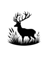 wild buck silhouet vector illustratie.