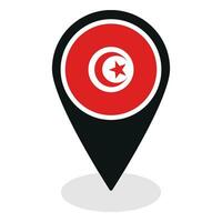 Tunesië vlag Aan kaart nauwkeurig icoon geïsoleerd. vlag van Tunesië vector