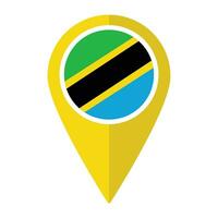 Tanzania vlag Aan kaart nauwkeurig icoon geïsoleerd. vlag van Tanzania vector