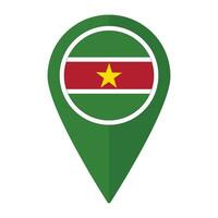 Suriname vlag Aan kaart nauwkeurig icoon geïsoleerd. vlag van Suriname vector