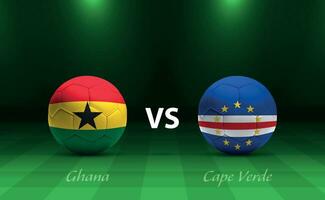 Ghana vs kaap verde Amerikaans voetbal scorebord uitzending sjabloon vector