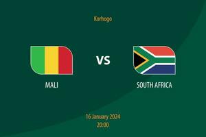 Mali vs zuiden Afrika Amerikaans voetbal scorebord uitzending sjabloon vector