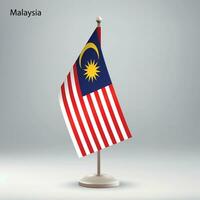 vlag van Maleisië hangende Aan een vlag stellage. vector