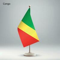 vlag van Congo hangende Aan een vlag stellage. vector