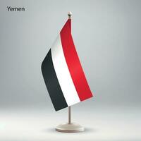 vlag van Jemen hangende Aan een vlag stellage. vector