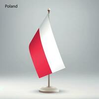 vlag van Polen hangende Aan een vlag stellage. vector