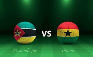 Mozambique vs Ghana Amerikaans voetbal scorebord uitzending sjabloon vector
