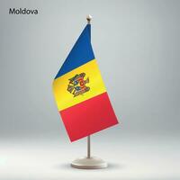 vlag van Moldavië hangende Aan een vlag stellage. vector