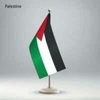 vlag van Palestina hangende Aan een vlag stellage. vector