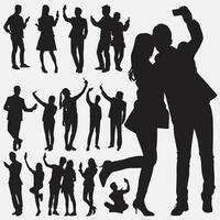 selfie silhouet reeks vector