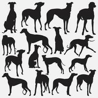 grijs hond silhouet reeks vector