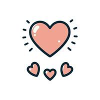 liefde hart symbool pictogrammen . liefde illustratie vector harten