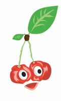 grappig kers fruit vector mascotte