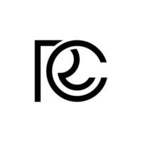 brief rc eerste met lijn kunst afgeronde vorm uniek monogram modern logo vector