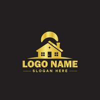 echt landgoed logo eigendom huis huis bouw gebouw logo icoon bewerkbare vector