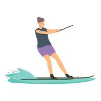 avontuur water skiën icoon tekenfilm vector. sport zomer vector
