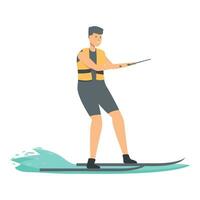 marinier water skiën icoon tekenfilm vector. sport avontuur vector
