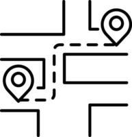 route kaart schets vector illustratie icoon
