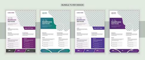 medisch folder of dl folder en rek kaart ontwerp sjabloon en medisch brochure ontwerp vector