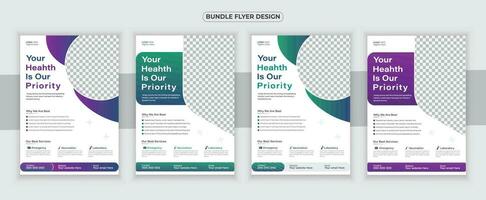 medisch folder of dl folder en rek kaart ontwerp sjabloon en medisch brochure ontwerp vector