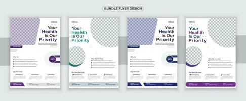 medisch folder of dl folder en rek kaart ontwerp sjabloon en medisch brochure ontwerp vector