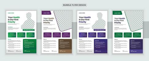 medisch folder of dl folder en rek kaart ontwerp sjabloon en medisch brochure ontwerp vector