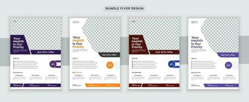 medisch folder of dl folder en rek kaart ontwerp sjabloon en medisch brochure ontwerp vector