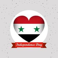 Syrië onafhankelijkheid dag met hart embleem ontwerp vector