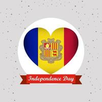 Andorra onafhankelijkheid dag met hart embleem ontwerp vector