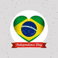 Brazilië onafhankelijkheid dag met hart embleem ontwerp vector